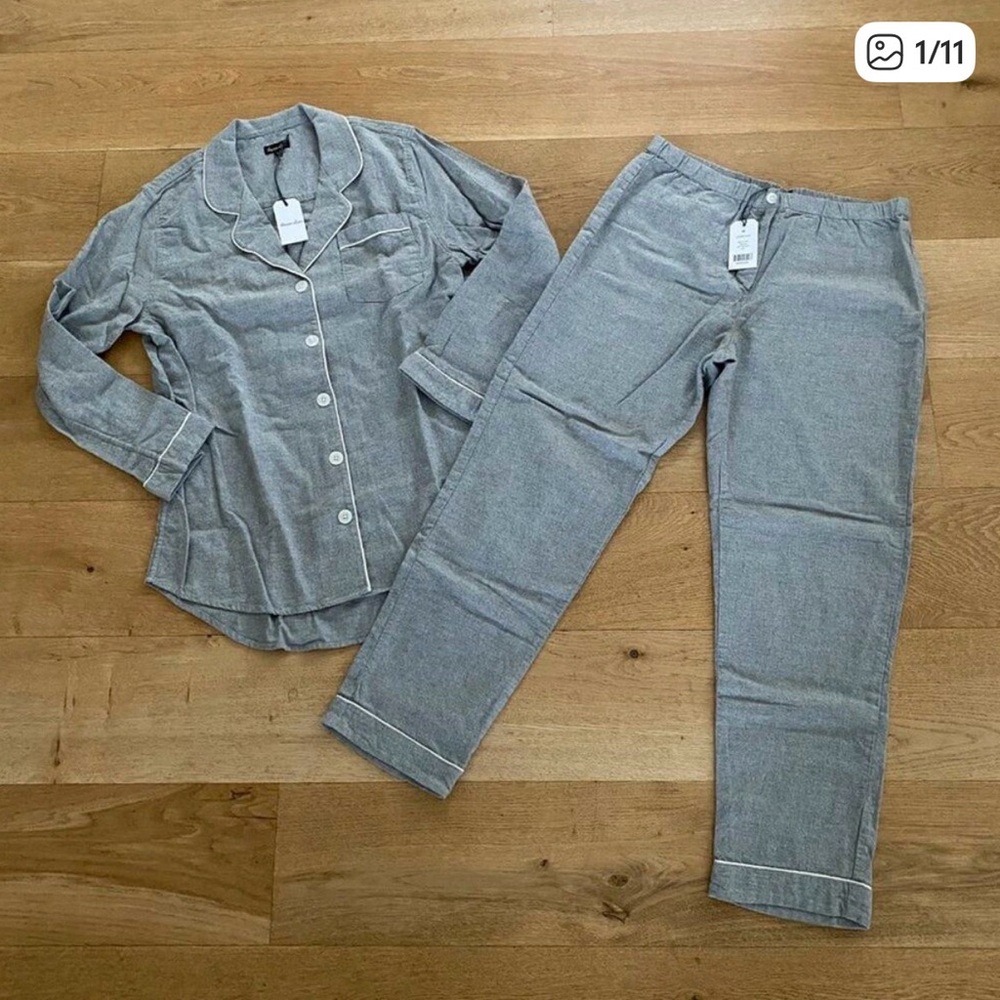 Steven Alan - Boyfriend PJ Top & Pants Set in Gray Melange